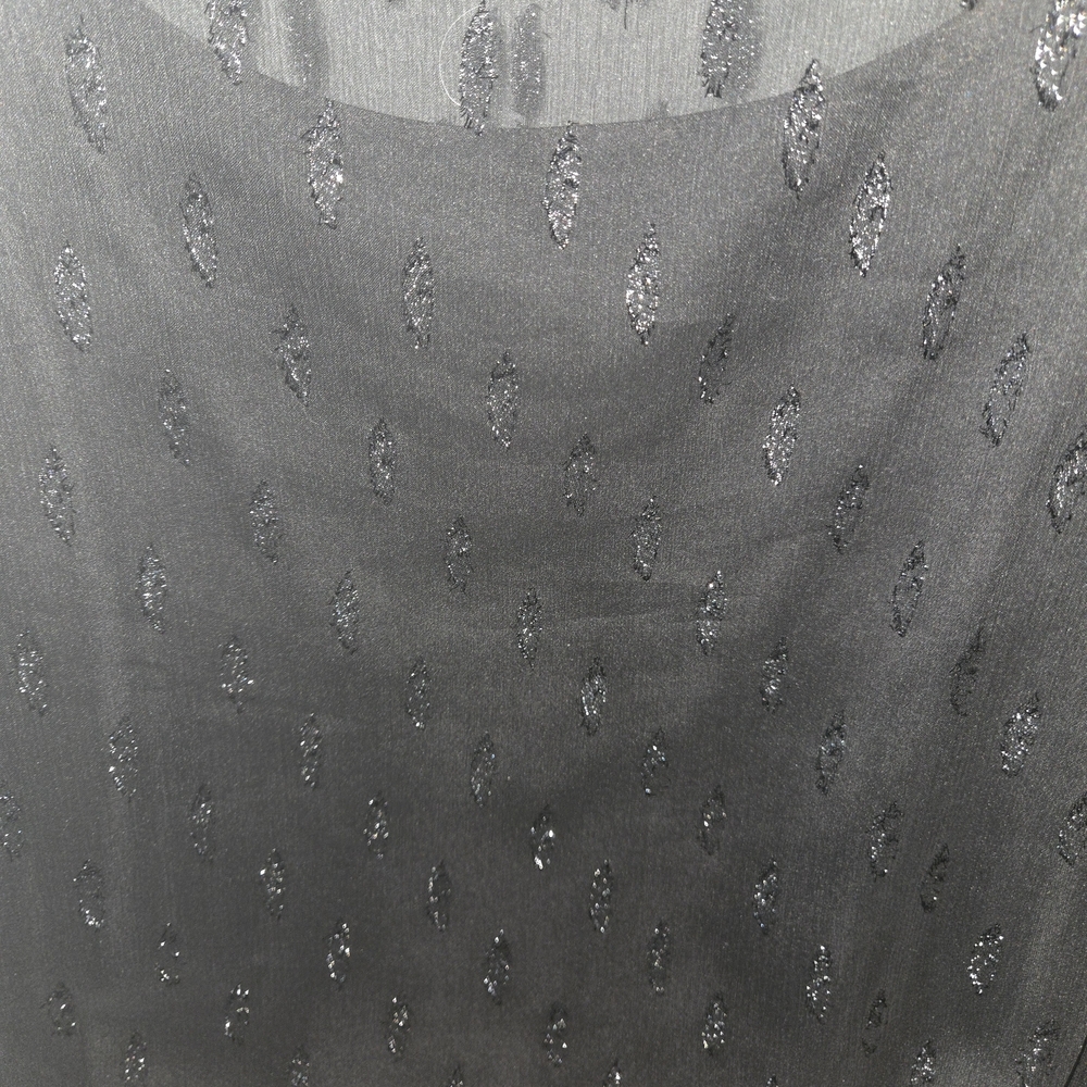 Alfani Black Sheer Sparkle Long-Sleeve Blouse With Tank Top Under, Size XL - Picture 6 of 6